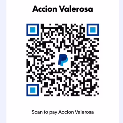 PayPal Código QR de PayPal para donar a Acción Valerosa